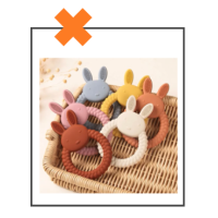 Siliconen bijtring konijn creme